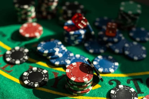 Close view of cards and chips at SA Gaming live blackjack table