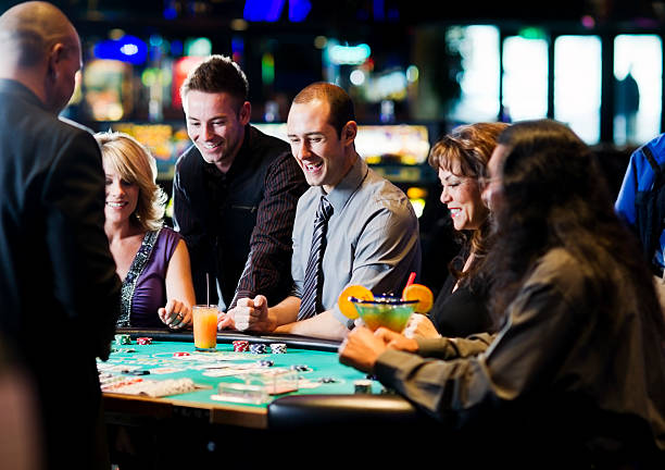 Roulette wheel and dealer at main slot studio